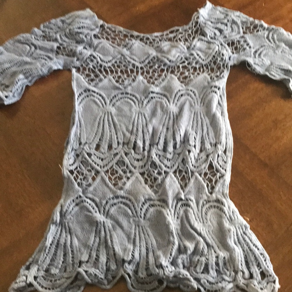 Blue bathing suit cover up
